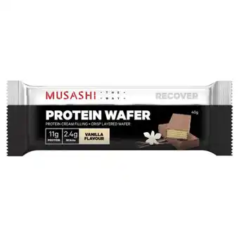 Chemist Warehouse Musashi protein wafer 40g - vanilla flavour offer