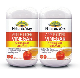 Chemist Warehouse Nature’s way apple cider vinegar 1200mg max strength 90 tablets offer