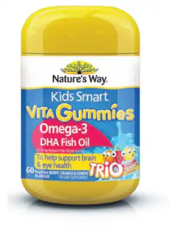 Chemist Warehouse Nature's way kids smart vita gummies omega fish oil 60 pastilles offer