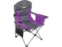 BCF NRL Durable Storm Camp Chair 91x60x103cm Colourblock Dark Grey and Purple offer