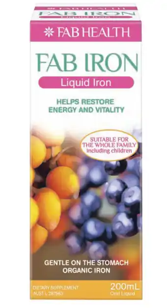 Chemist Warehouse Fab health fab iron liquid iron 200ml offer