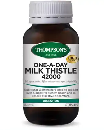 Chemist Warehouse Thompson's one-a-day milk thistle 42000mg 60 capsules offer