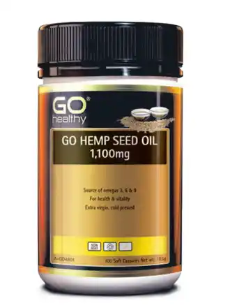 Go healthy hemp seed oil 1,100mg 100 capsules