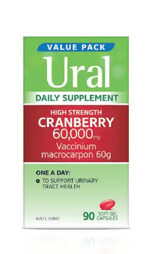 Chemist Warehouse Ural high strength cranberry 60,000mg 90 soft capsules offer