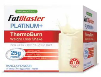 Chemist Warehouse Naturopathica fatblaster platinum+ thermoburn weight loss shake 14 x 50g sachets offer