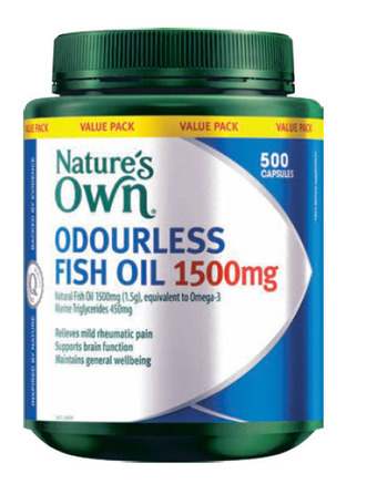 ePharmacy Nature’s own odourless fish oil 1500mg 500 capsules offer