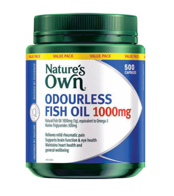 ePharmacy Nature’s own odourless fish oil 1000mg 500 capsules offer