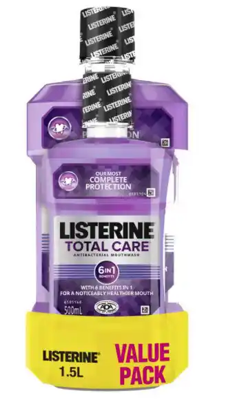 Listerine total care mouthwash 1.5 litre value pack