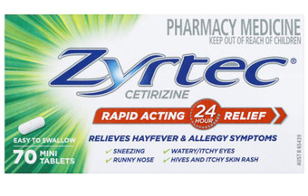 ePharmacy Zyrtec 10mg 70 mini tablets offer