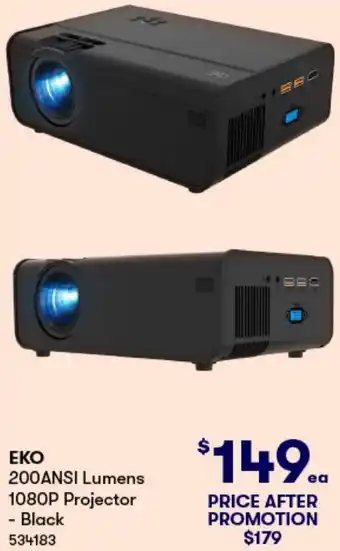 BIG W EKO 200ANSI Lumens 1080P Projector - Black offer