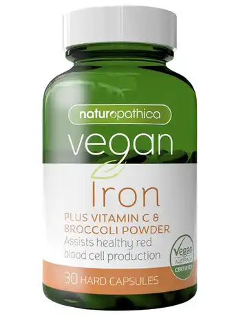 ePharmacy Naturopathica vegan iron plus vitamin c & broccoli powder 30 capsules offer