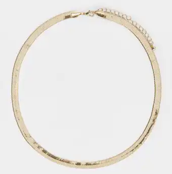 Kmart Wide snake chain necklace - gold look offer