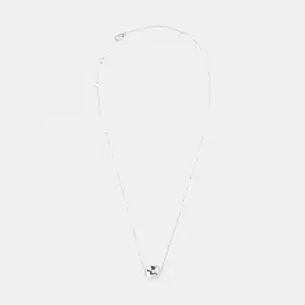 Fine chain necklace with ball pendant - silver look