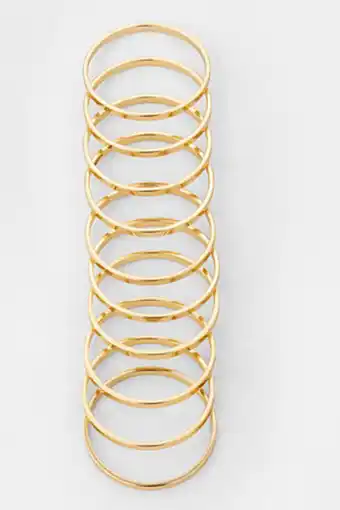 10 pack basic stacking rings - medium/ large, gold look