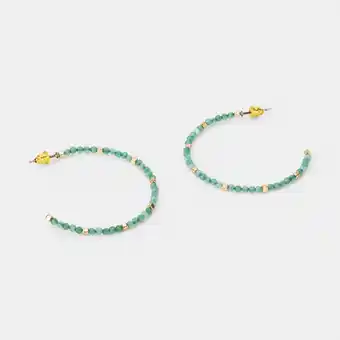 Micro bead hoop earrings - turquoise