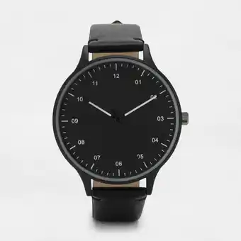 Kmart Slim round analogue watch - black offer