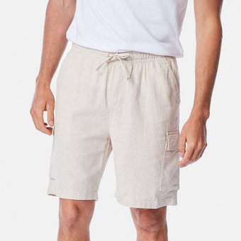 Linen blend cargo shorts