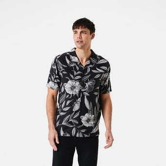 Kmart Short sleeve open collar linen blend shirt offer