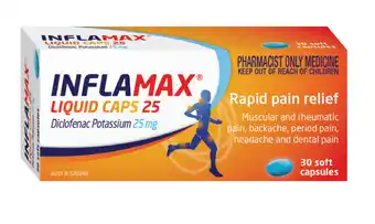 Inflamax liquid capsules 25mg 30 capsules