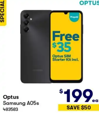 BIG W Optus Samsung A05s offer