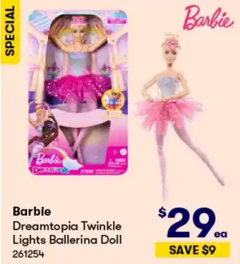 BIG W Barbie Dreamtopia Twinkle Lights Ballerina Doll offer