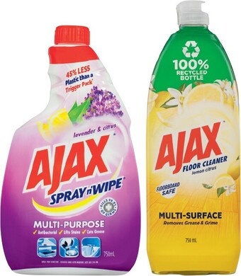 IGA Ajax Floor Cleaner or Spray N' Wipe Refill 750mL Selected Varieties offer