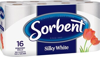 IGA Sorbent Silky White Toilet Rolls 16 Pack offer