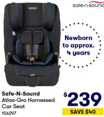 BIG W Safe-N-Sound Atlas-Gro Harnessed Car Seat offer