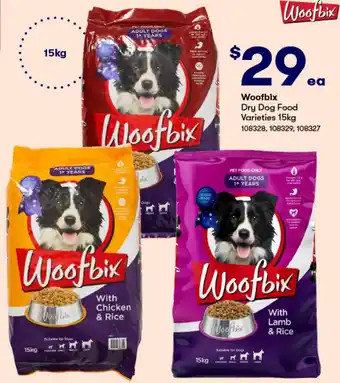 BIG W Woofbix Dry Dog Food Varieties 15kg offer