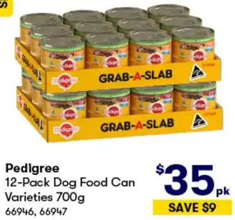 BIG W Pedigree 12-Pack Dog Food Can Varieties 700g offer