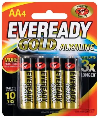 IGA Eveready Gold AA or AAA Batteries 4 Pack offer