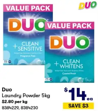 BIG W Duo Laundry Powder 5kg offer