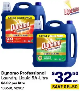 BIG W Dynamo Professional Laundry Liquid 5.4-Litre offer