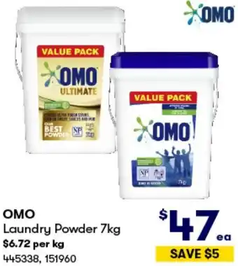 BIG W OMO Laundry Powder 7kg offer