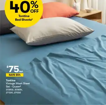 BIG W Tontine Vintage Wash Sheet Set Queen offer