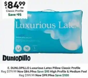 Harris Scarfe DUNLOPILLO Luxurious Latex Pillow Classic Profile offer