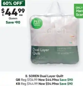 Harris Scarfe SOREN Dual Layer Quilt offer