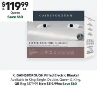 Harris Scarfe GAINSBOROUGH Fitted Electric Blanket offer