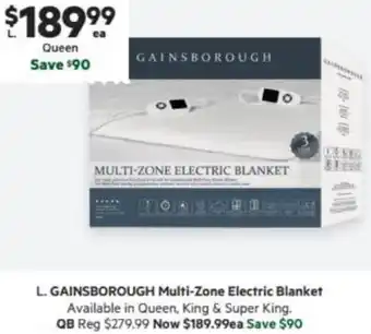 Harris Scarfe GAINSBOROUGH Multi-Zone Electric Blanket offer