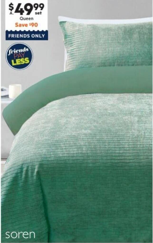 SOREN Dune Corduroy Velvet Quilt Cover Set offer at Harris Scarfe