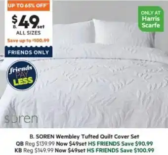 SOREN Wembley Tufted Quilt Cover Set