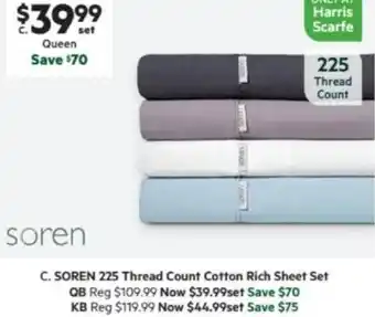 Harris Scarfe SOREN 225 Thread Count Cotton Rich Sheet Set offer