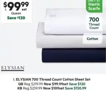 Harris Scarfe ELYSIAN 700 Thread Count Cotton Sheet Set offer