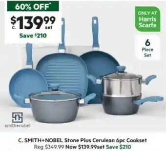 Harris Scarfe SMITH+NOBEL Stone Plus Cerulean 6pc Cookset offer