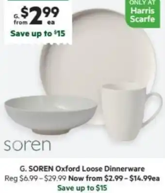 Harris Scarfe SOREN Oxford Loose Dinnerware offer