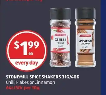 ALDI Stonemill Spice Shakers 31g/40g offer