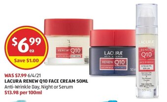 ALDI Lacura Renew Q10 Face Cream 50ml offer