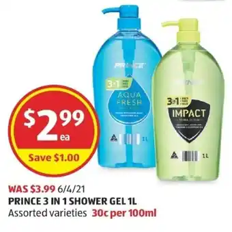ALDI Prince In 1 Shower Gel 1L offer