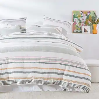 Pillow Talk Rylan Stripe Quilt Cover Set by Habitat offer