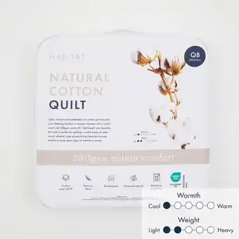 Pillow Talk Natural 280gsm Cotton Quilt by Habitat offer